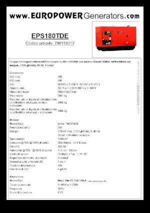 Dizelski generatori Europower EPS180TDE (MA)