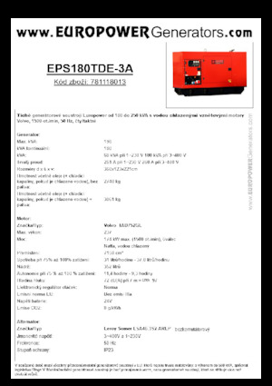 Dizelski generatori Europower EPS180TDE-3A (LS)