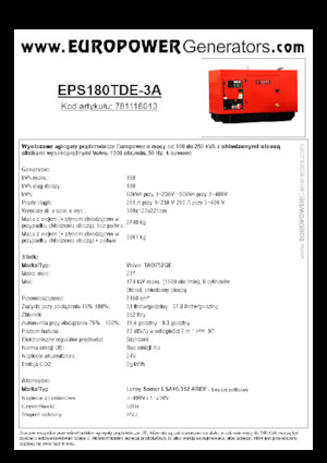 Dizelski generatori Europower EPS180TDE-3A (LS)