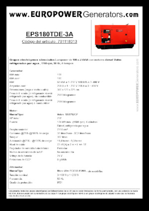 Dizelski generatori Europower EPS180TDE-3A (MA)