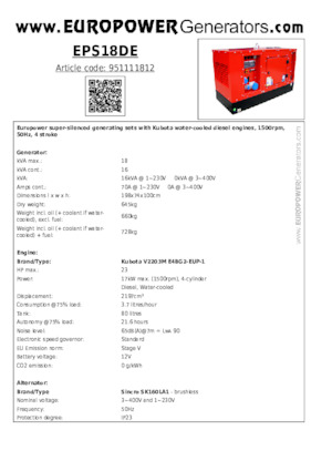 Dizelski generatori Europower EPS18DE (S)