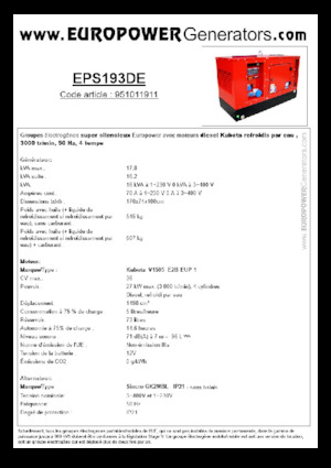 Dizelski generatori Europower EPS193DE (S)