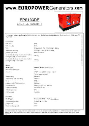 Dizelski generatori Europower EPS193DE (S)