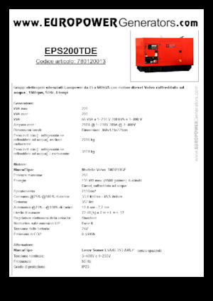 Dizelski generatori Europower EPS200TDE (LS)