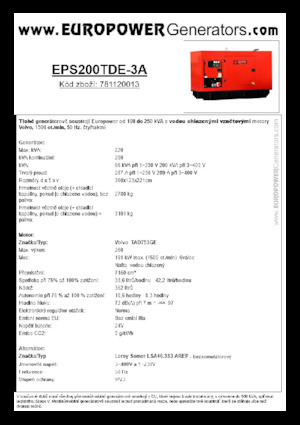 Dizelski generatori Europower EPS200TDE-3A (LS)