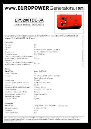 Dizelski generatori Europower EPS200TDE-3A (LS)