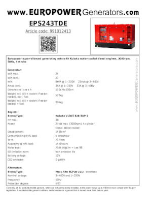 Dizelski generatori Europower EPS243TDE (MA)