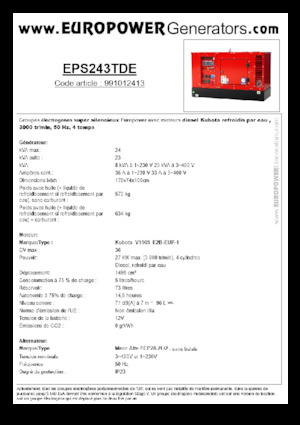 Dizelski generatori Europower EPS243TDE (MA)