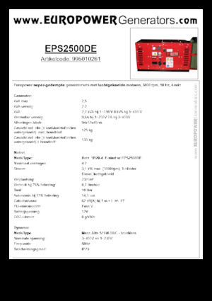 Dizelski generatori Europower EPS2500DE (MA)