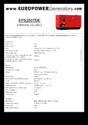 Dizelski generatori Europower EPS250TDE (MA)