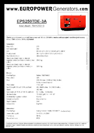 Dizelski generatori Europower EPS250TDE-3A (LS)