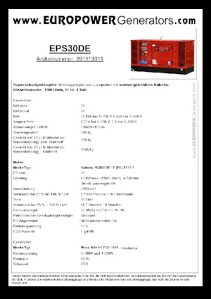 Dizelski generatori Europower EPS30DE (MA)