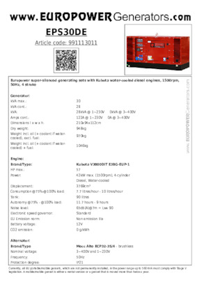 Dizelski generatori Europower EPS30DE (MA)