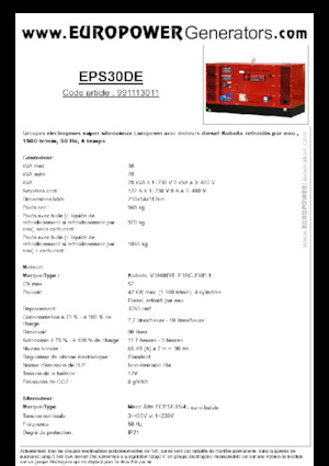 Dizelski generatori Europower EPS30DE (MA)
