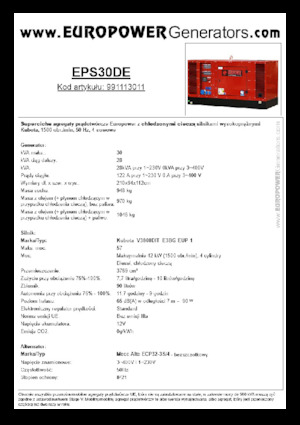 Dizelski generatori Europower EPS30DE (MA)