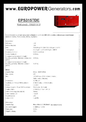 Dizelski generatori Europower EPS315TDE (MA)