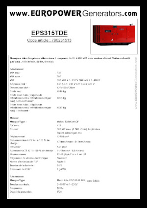 Dizelski generatori Europower EPS315TDE (MA)