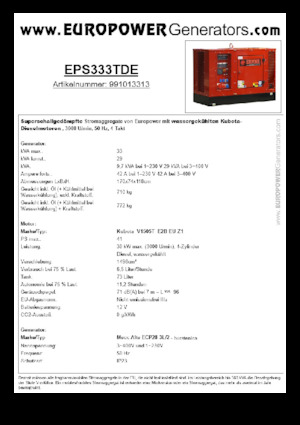 Dizelski generatori Europower EPS333TDE (MA)