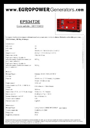 Dizelski generatori Europower EPS34TDE (LS)