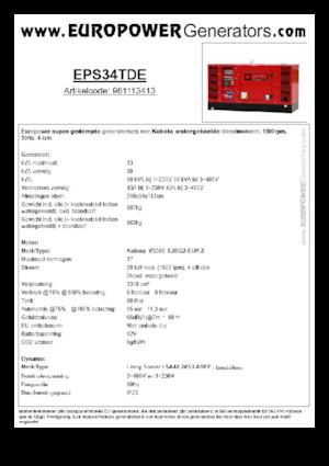 Dizelski generatori Europower EPS34TDE (LS)