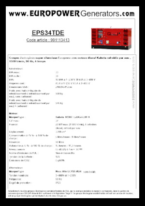 Dizelski generatori Europower EPS34TDE (MA)