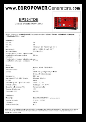 Dizelski generatori Europower EPS34TDE (MA)