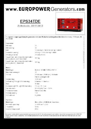 Dizelski generatori Europower EPS34TDE (MA)