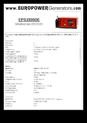 Dizelski generatori Europower EPS3500DE (S)