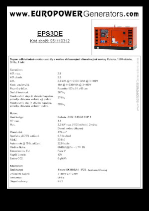 Dizelski generatori Europower EPS3DE (S)