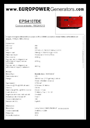Dizelski generatori Europower EPS410TDE (LS)