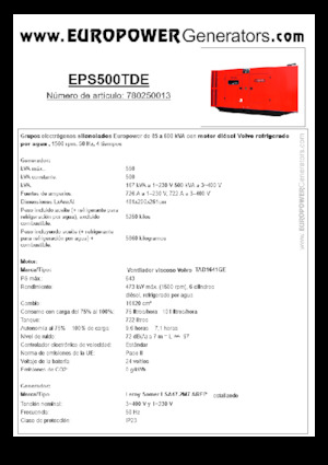Dizelski generatori Europower EPS500TDE (LS)