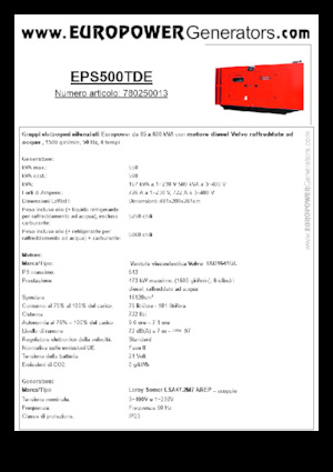 Dizelski generatori Europower EPS500TDE (LS)