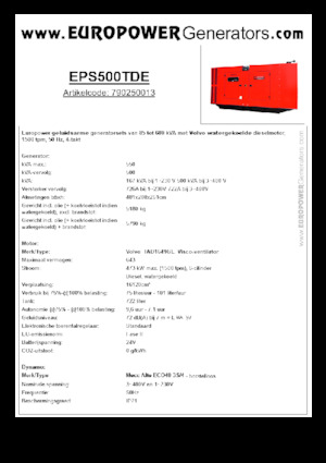 Dizelski generatori Europower EPS500TDE (MA)