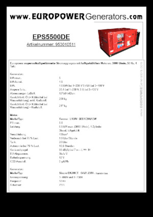 Dizelski generatori Europower EPS5500DE (S)