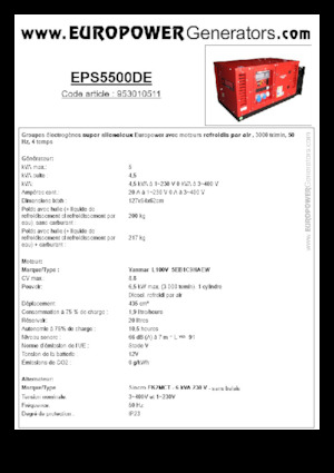 Dizelski generatori Europower EPS5500DE (S)