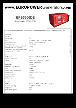 Dizelski generatori Europower EPS5500DE (S)