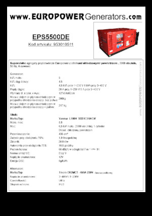 Dizelski generatori Europower EPS5500DE (S)