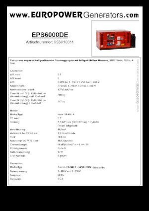 Dizelski generatori Europower EPS6000DE (S)