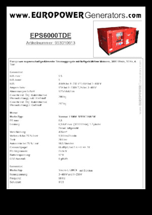Dizelski generatori Europower EPS6000TDE (S)