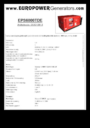 Dizelski generatori Europower EPS6000TDE (S)