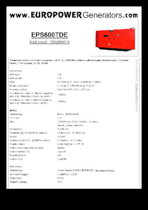 Dizelski generatori Europower EPS600TDE (LS)