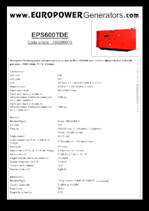 Dizelski generatori Europower EPS600TDE (LS)