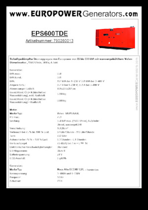 Dizelski generatori Europower EPS600TDE (MA)