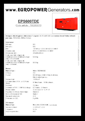 Dizelski generatori Europower EPS600TDE (MA)