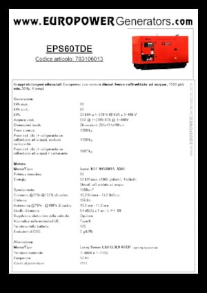 Dizelski generatori Europower EPS60TDE (LS)