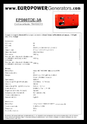 Dizelski generatori Europower EPS60TDE-3A (LS)