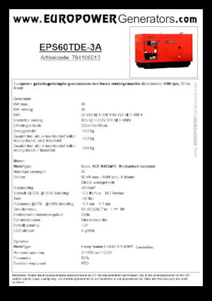 Dizelski generatori Europower EPS60TDE-3A (LS)