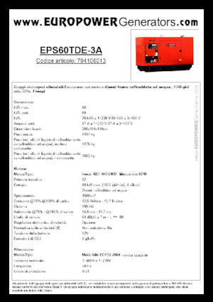 Dizelski generatori Europower EPS60TDE-3A (MA)