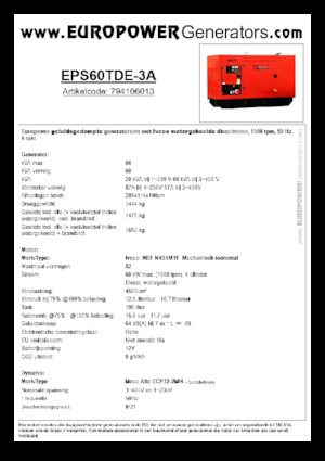 Dizelski generatori Europower EPS60TDE-3A (MA)