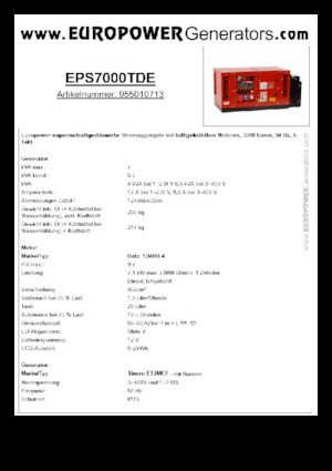 Dizelski generatori Europower EPS7000TDE (S)